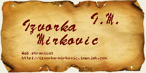 Izvorka Mirković vizit kartica